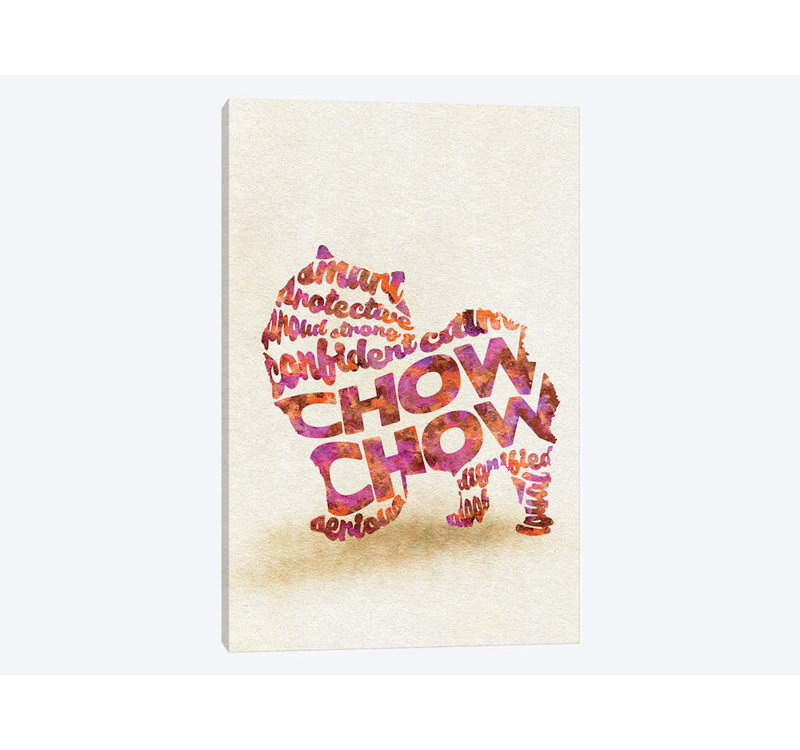 « chow chow » par ayse deniz akerman, reproduction d’impression sur toile tendue, H 18 po x l 12 po x P 1,5 po, Toile tendue