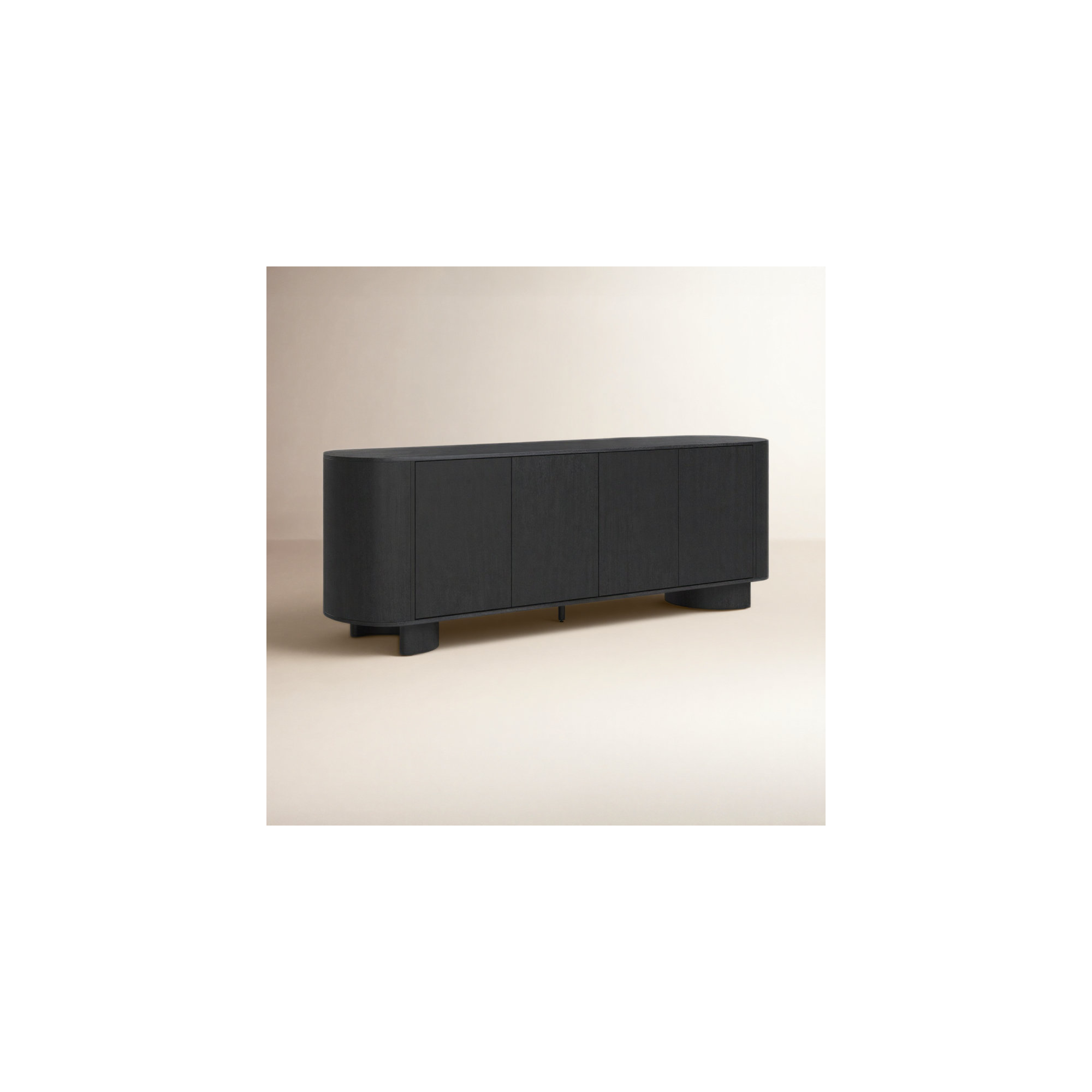 Haiden 94" Wide Sideboard, Aged Black Acacia
