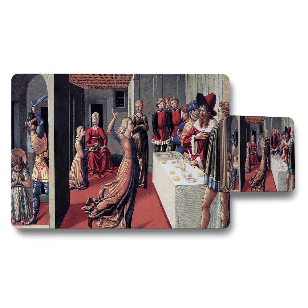 Medieval Banquet Scene Placemat And Coaster Set Artwork