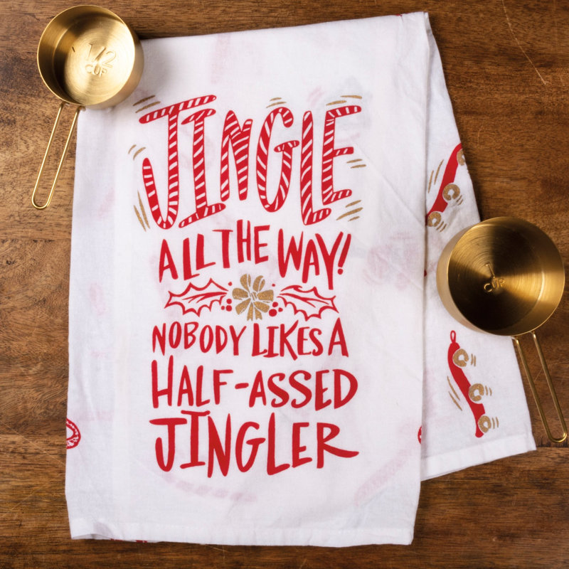  Jingle All The Way Christmas Kitchen Towel - 28" X 28"