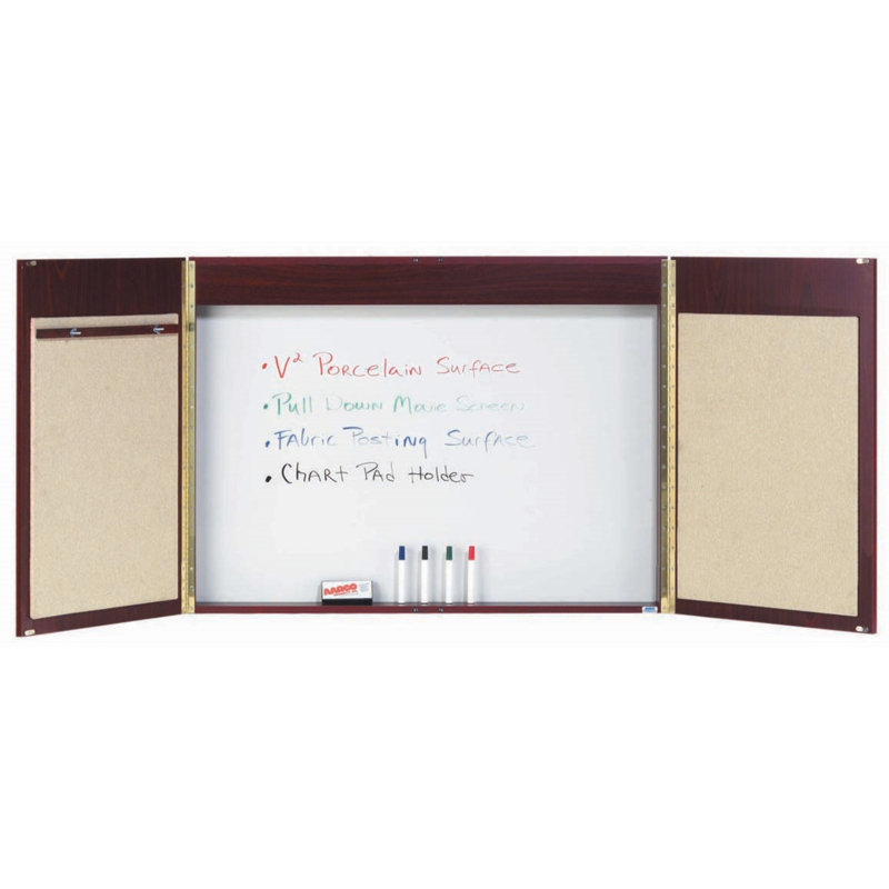 Tableau blanc fermé pour cabinet de conférence, Cerisier stratifié, H 3 po x l 4 po