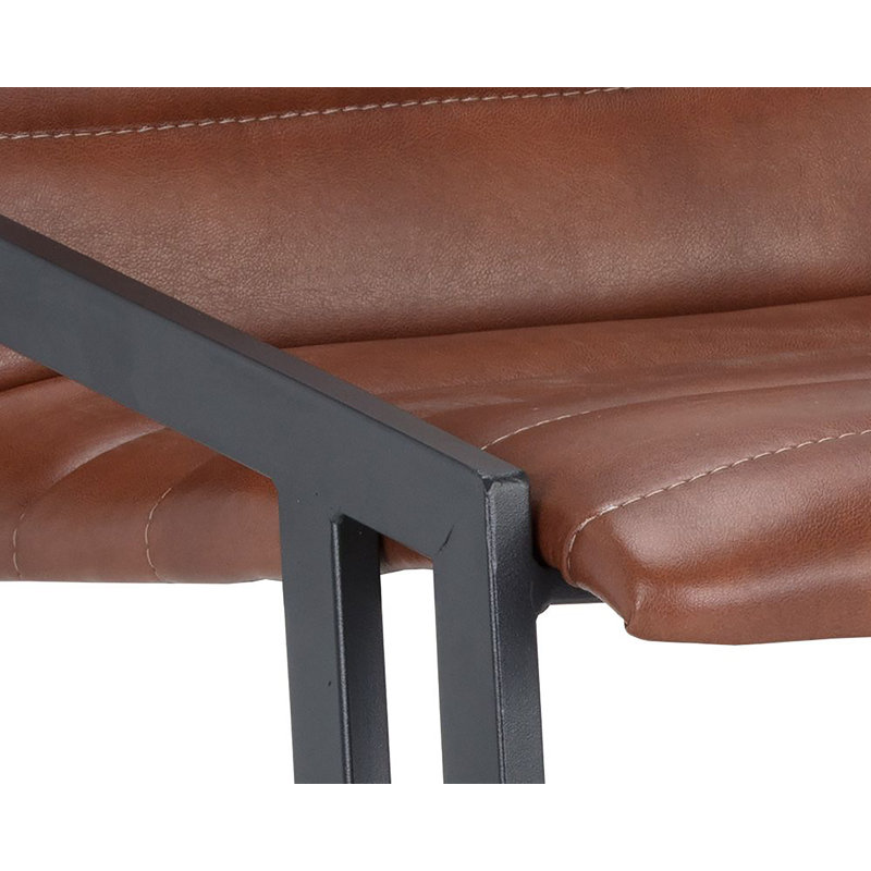 Webber Upholstered Stool with Metal Frame, Bar Stool (30" Seat Height), Black Faux Leather