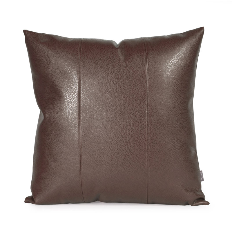 Coussin décoratif en similicuir, 20 po x 20 po, Pacane