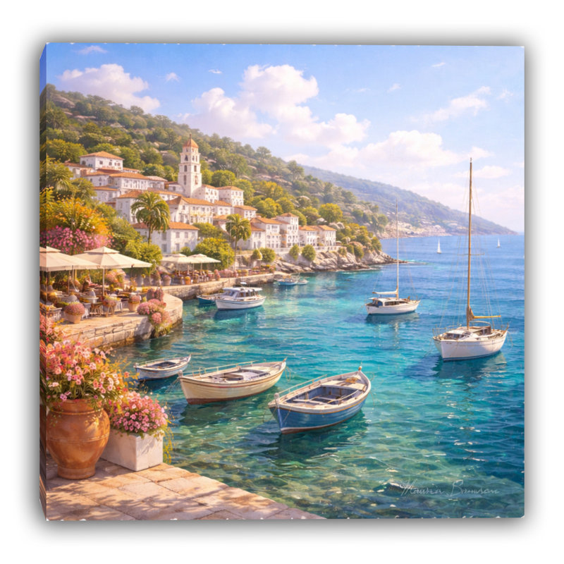 Toile tendue Golden Shore, L 20 po x H 20 po x P 1,5 po