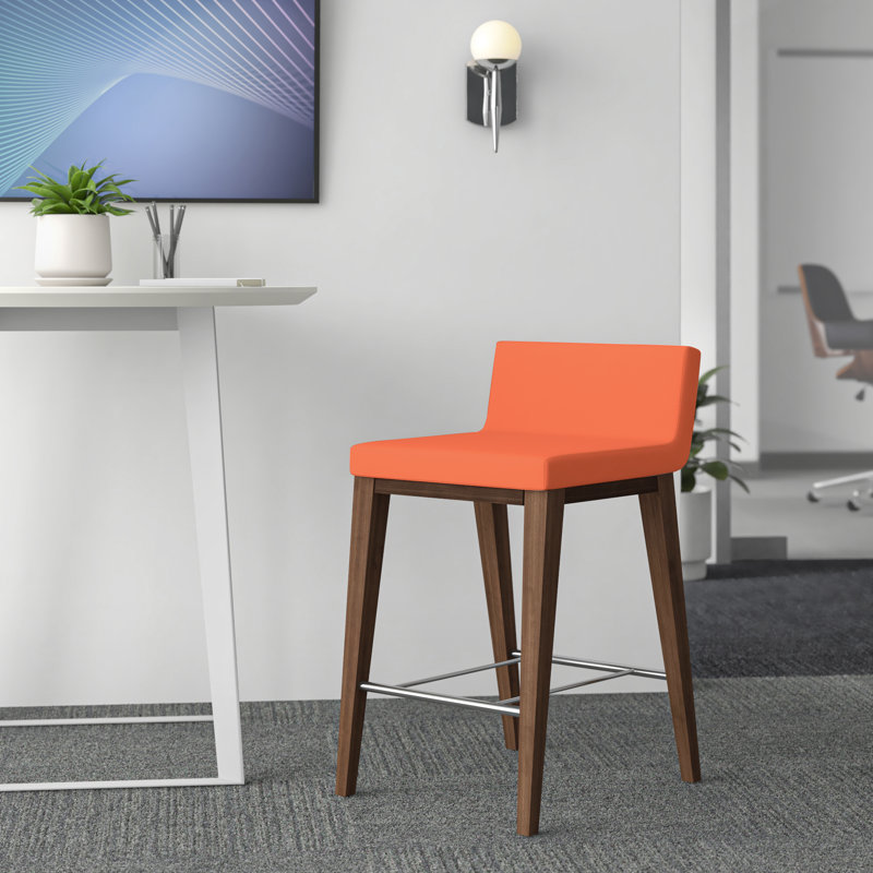 Tabouret de bar et de comptoir Harlowe, Orange, Tabouret de comptoir (assise de 24 po de hauteur)