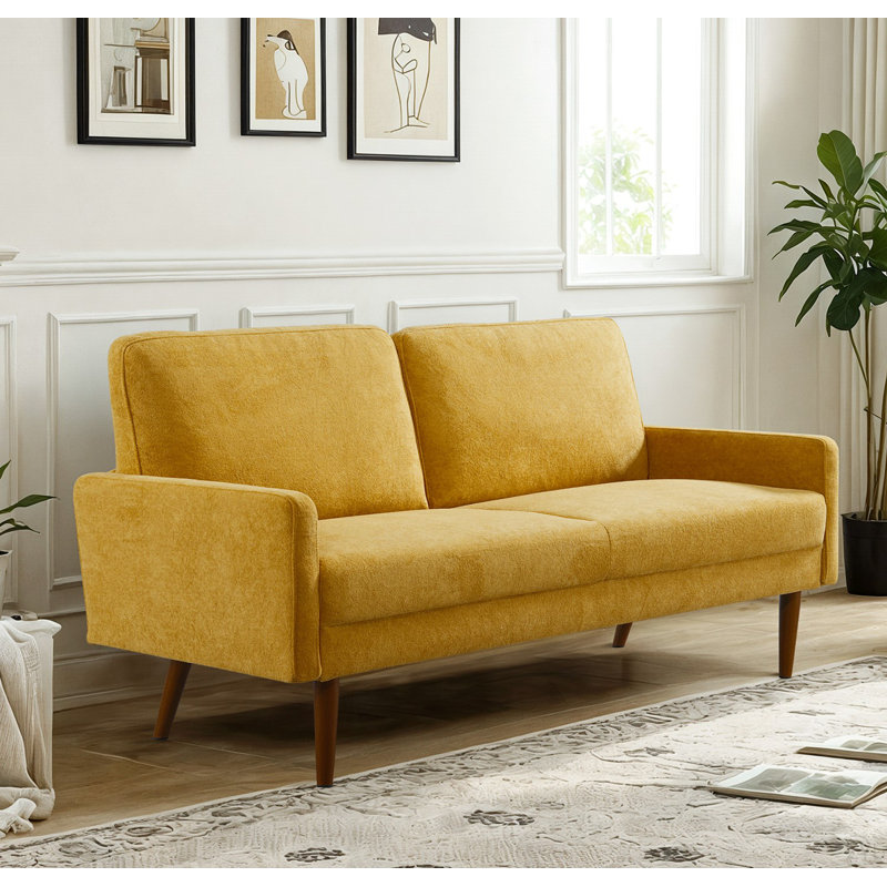 Canapé rembourré de conception moderne, H 33,07 po x l 67,32 po x P 29,92 po, Orange citrouille