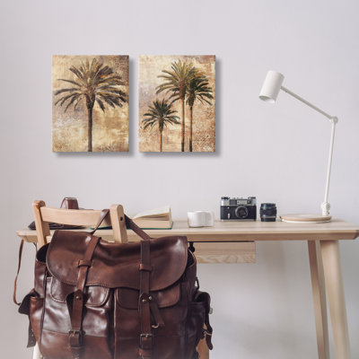  "Arching Palm Leaves", ensemble de 2 toiles d'art par John Seba