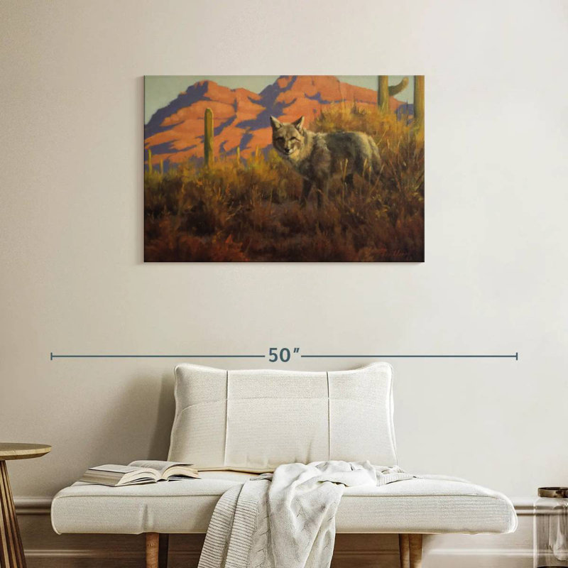 Wild Desert Coyote, 24" H x 36" W