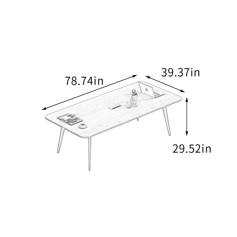 Table de conférence Modern Office, H 29,52 po x L 78,74 po x l 39,37 po