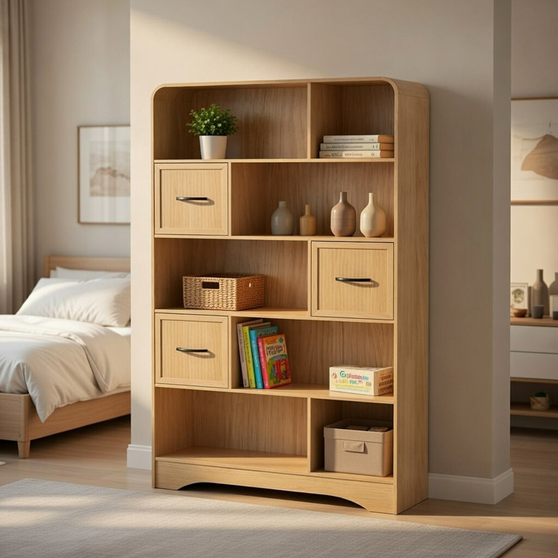 Bookcase 48x70 - Natural Oak, Natural Oak