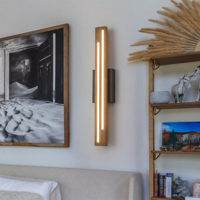 Dimmable LED Wood Linear Wall Sconce