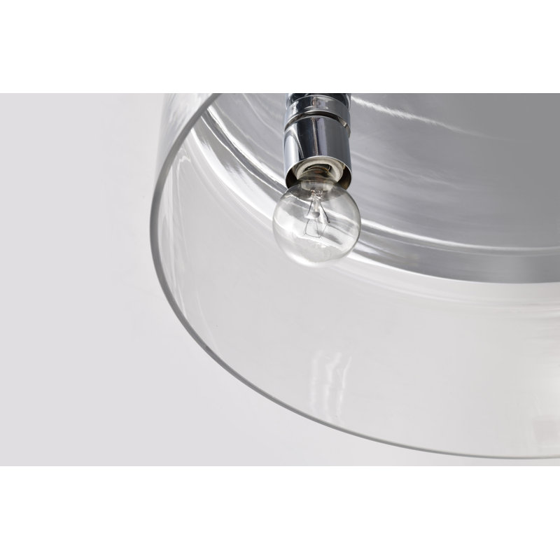 Lulia - Plafonnier encastré 15 po - Nickel poli avec verre transparent