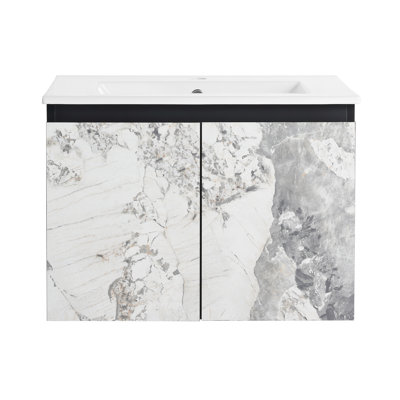 Meuble-lavabo mural 24 po avec lavabo en céramique