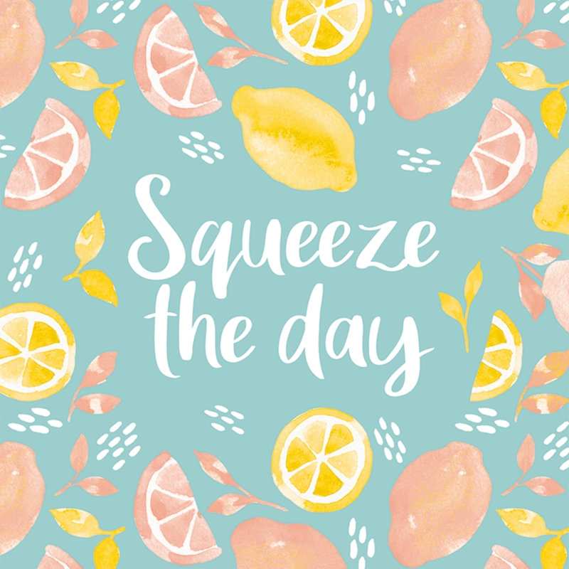 Squeeze The Day - Wrapped Canvas Art Prints, 51cm H x 51cm W