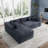 Boneless Plush Corduroy Cloud Sofa Modular L-Shaped Boneless Compression Sponge Sofa Without Installation-1191767849-1191767850
