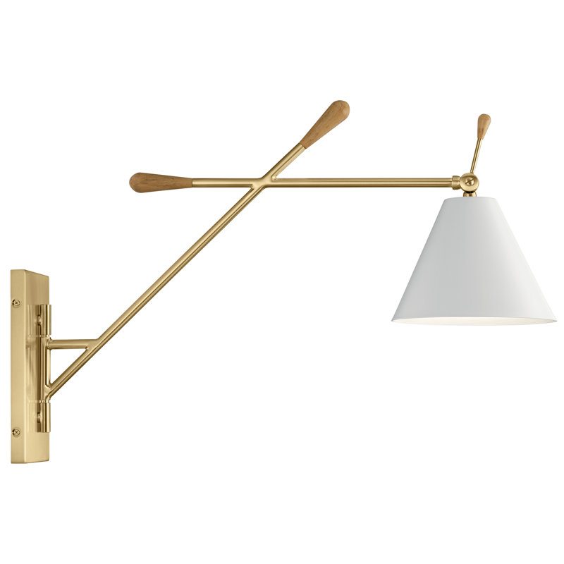 Applique murale 20 lumières 1 lumière avec abat-jour blanc doré champagne et érable naturel