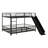Metal Bunk Bed With Slide And Guardrails-529470369-529470368