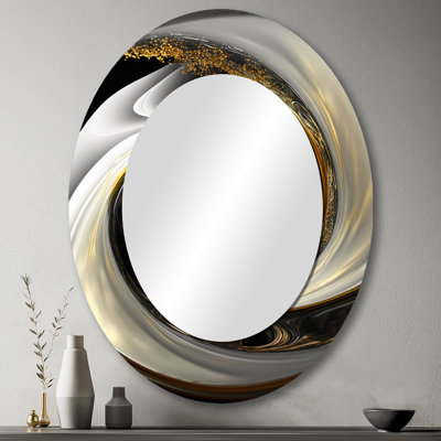 Abstract Modern Swirl I - Modern Oval Wall Mirror