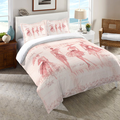 Fashion Sketchbook Cotton Machine Woven Floral Comforter