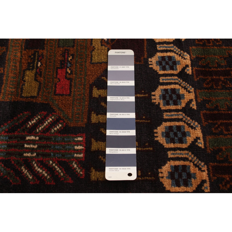 Tapis unique en laine noué à la main style années 1990 de 3 pi 10 po x 6 pi 3 po Inmaculada