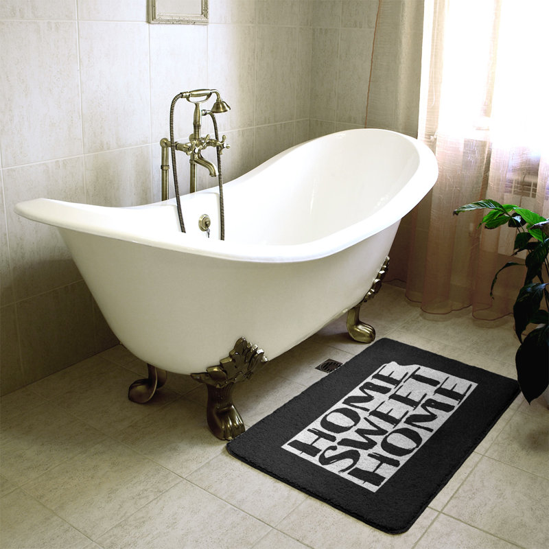 Tapis pour salle de bain kansas doux, l 17 po x L 21 po, Noir