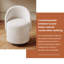 Cream White Vanity Stool With Backrest And Smooth-rolling Wheels For Easy Mobility