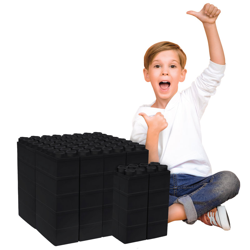 Ensemble de 48 blocs pour enfants de 4 à 8 ans Biggo, Noir