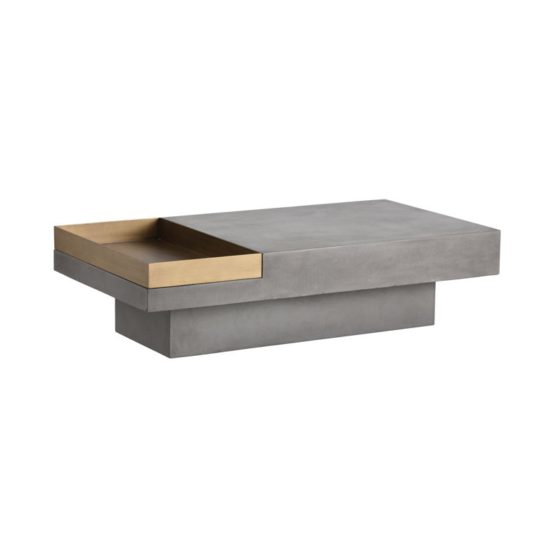 Mixt Stone Coffee Table, 13.5" H x 27.5" L x 51" W