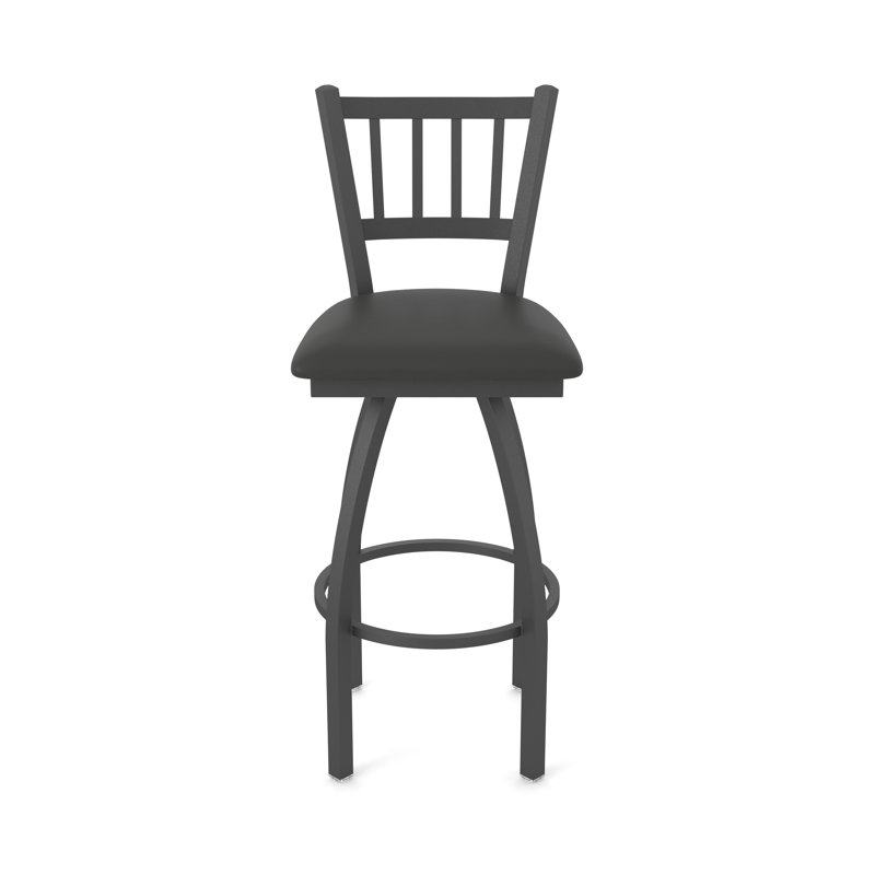 810 Contessa Swivel Stool, Pewter, Vinyl-Canter Iron, Bar Stool (30" Seat Height)
