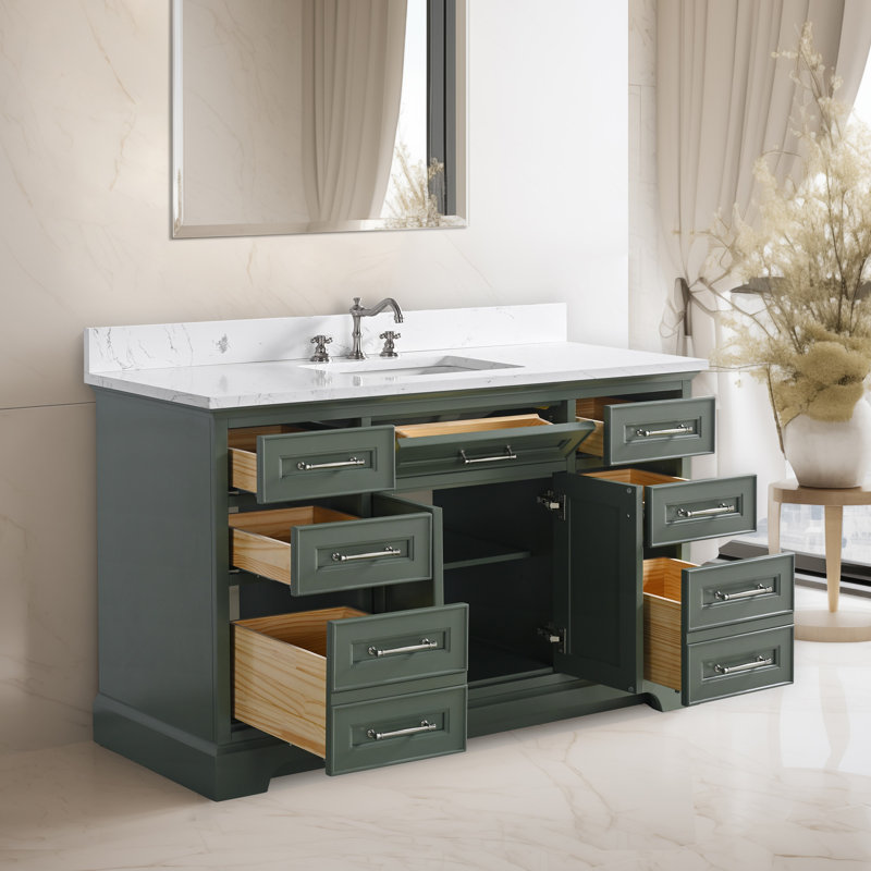 Aanayah 54" Single Bathroom Vanity Set, Vintage Green