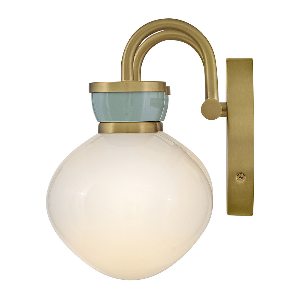 2-Light Opal Glass Bath Sconce, Bronze