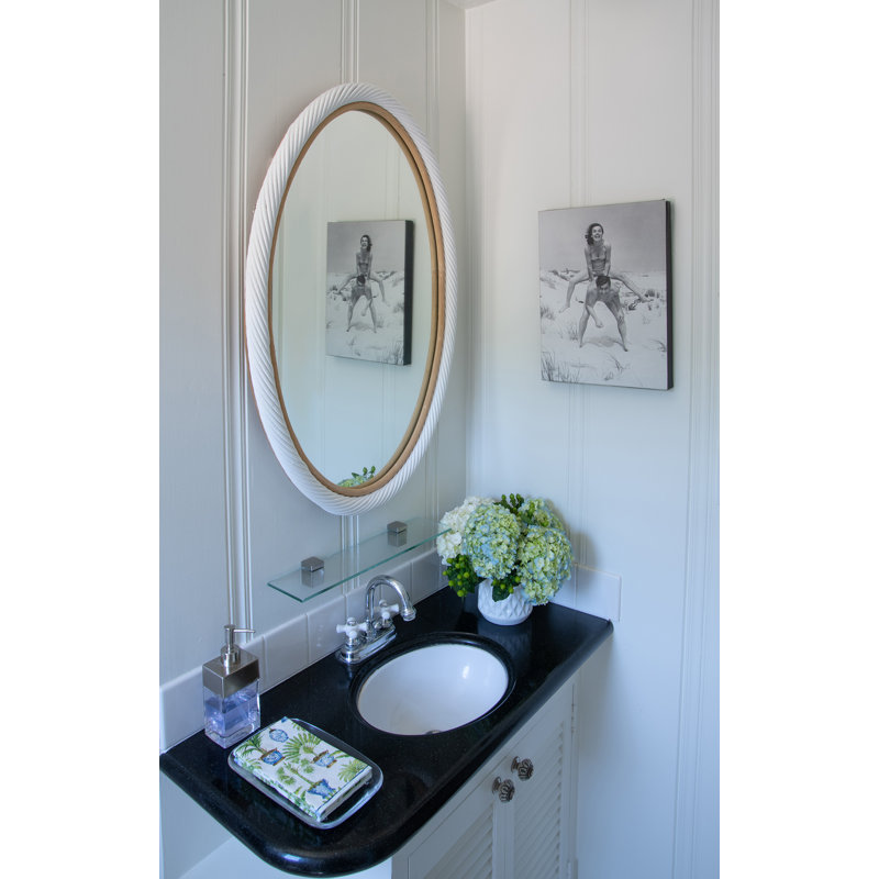 Mardell Wood Flat Wall Mirror - Coastal Style Decor