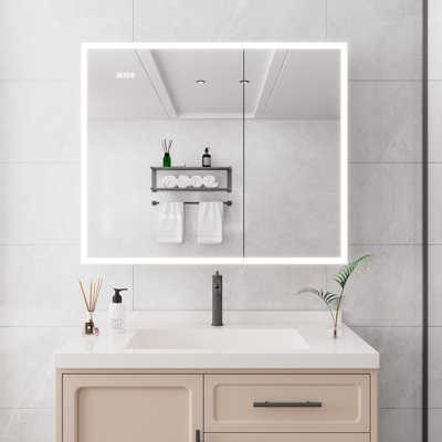 Armoire à pharmacie à miroir sans cadre H 36 po Latroya
