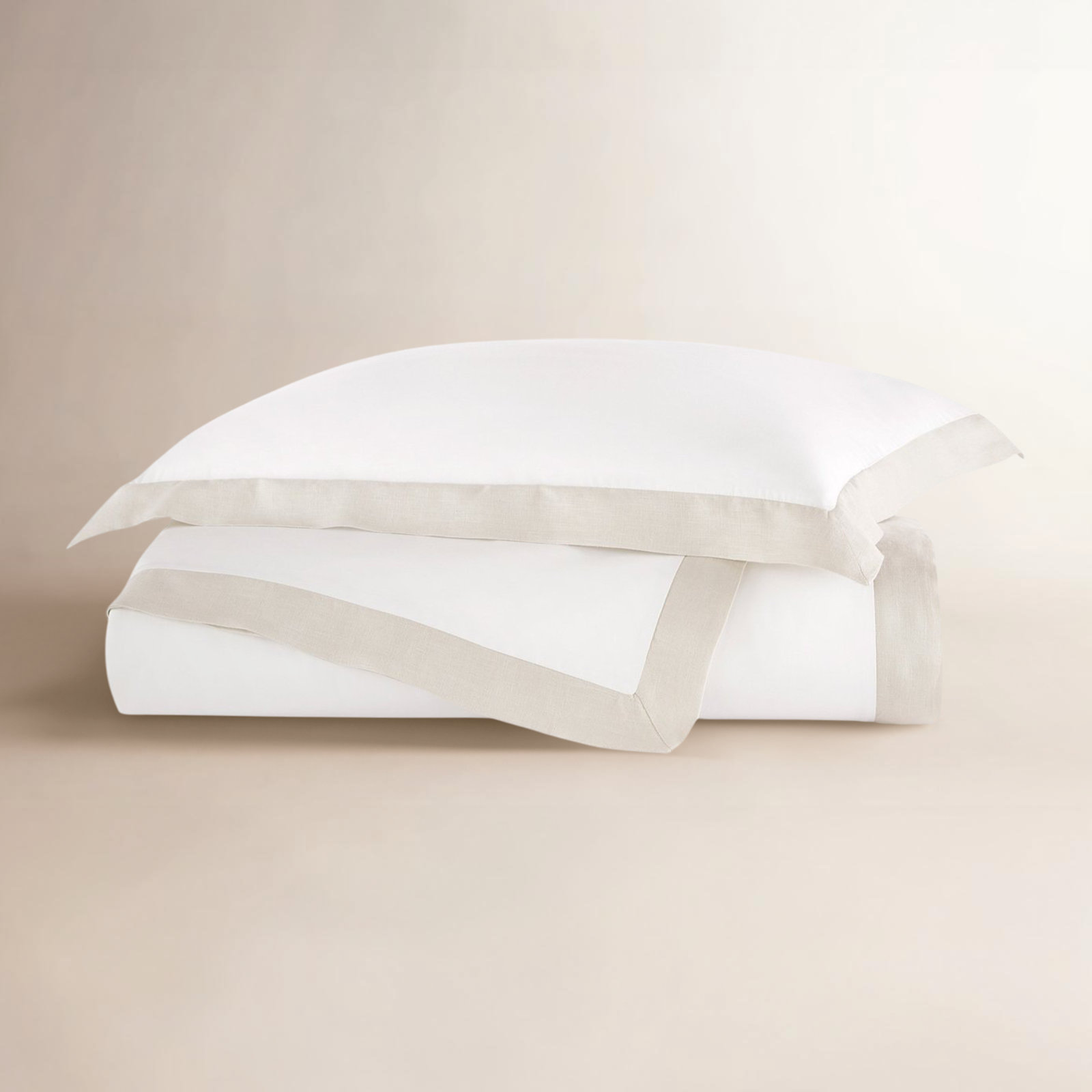 Mandalay Cuff Cotton Duvet Cover Set, Linen, Queen