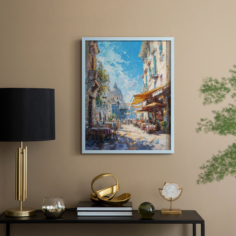LANDSCAPES Series CECLIX, reproduction encadrée - bois massif, H 30 po x l 24 po, Bleu