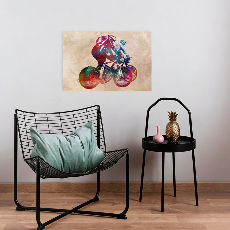«Dynamic Cycling Art», art mural contemporain, 16" H x 24" W