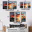 Palms palmiers Serenity Sunset - ensemble d'art mural sur toile palmiers et palmiers-107763692-107763700