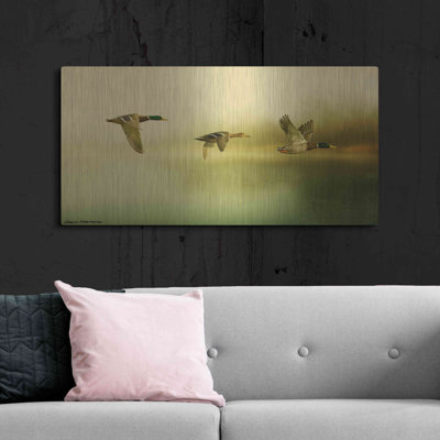 Luxe Metal Art 'Ducks Flying' By Carlos Casamayor, " Ducks Flying " by Carlos Casamayor