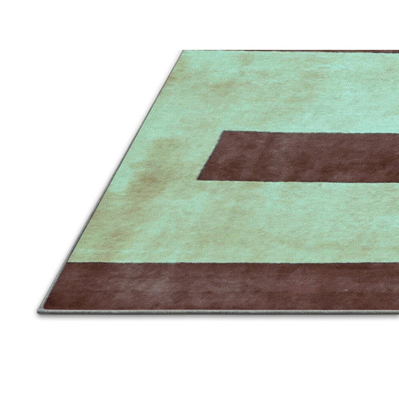 Tapis géométrique en laine et polyester tissé à la machine Jaleisa, Rectangle 7 pi x 10 pi