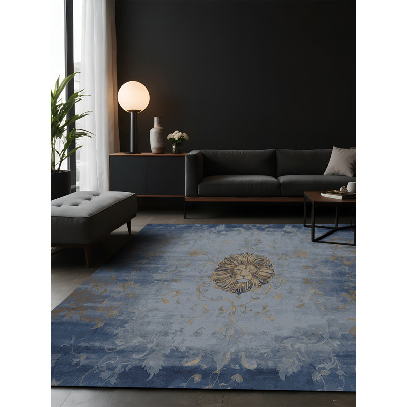 Tapis gris soyeux et moelleux, Carré 8 pi