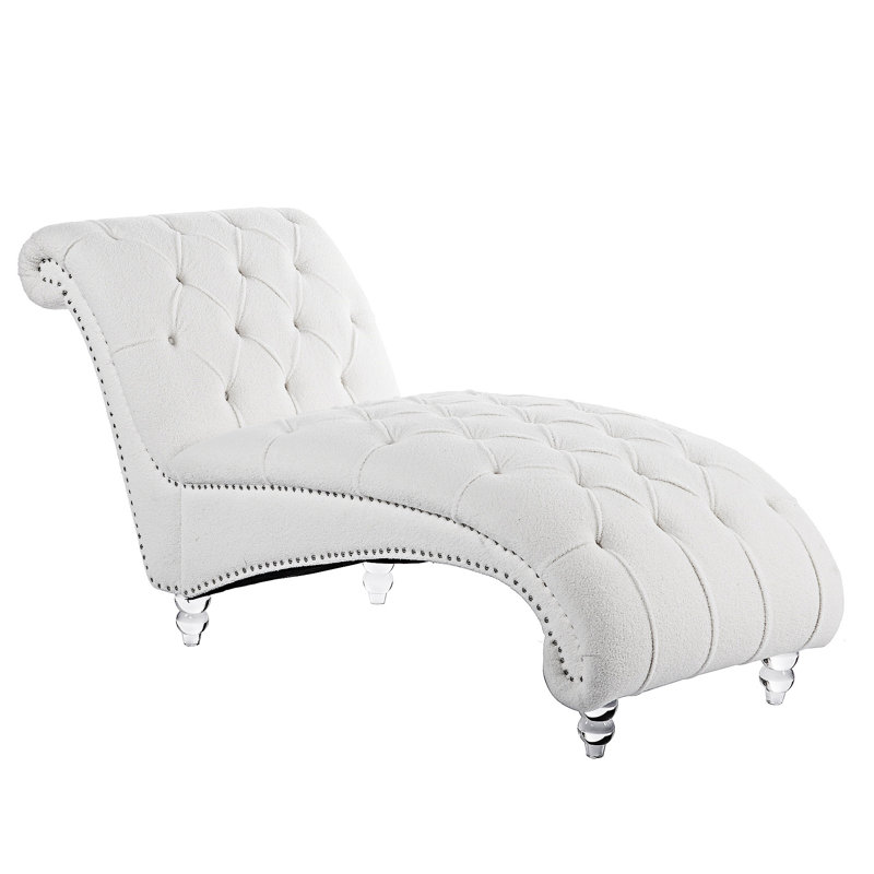 Chaise longue sans accoudoirs Modern, Tissu blanc