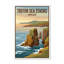 Trefor Sea Stacks, Wales - Romantic Coastal Travel Poster of Rugged Cliffs. Giclee Print on Wrapped Canvas. Wall Art, Home Decor - Natural Landmarks, Wales 1 Piece Wrapped Canvas Wall Art-905403932
