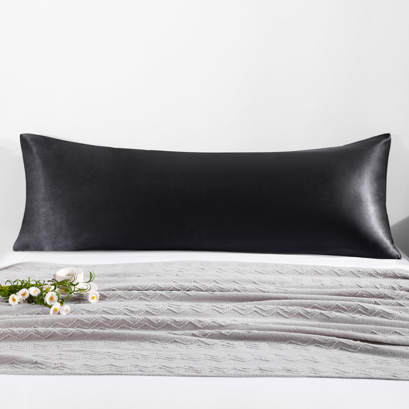 1 PC Body Pillowcase, Satin Luxurious Pillowcases with Envelope Closure - NTBAY, Black