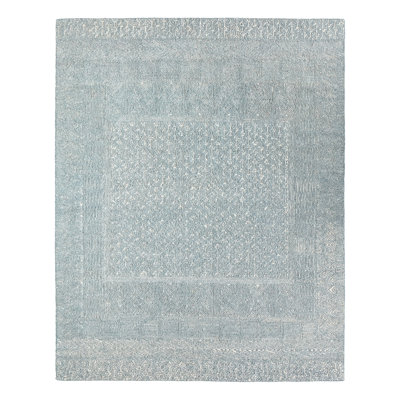 Geometric Area Rug in Blue/Cream