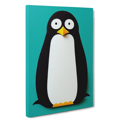 Unique Penguin Art No.1 Abstract - Wrapped Canvas Print