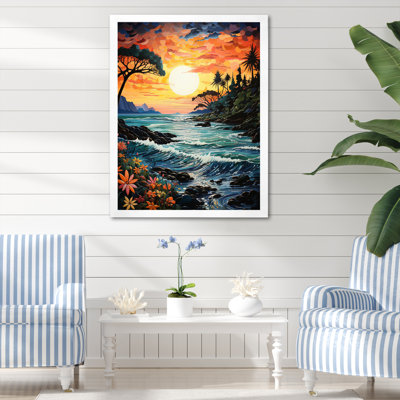 «Bellarae Coastaltropical Tropical Paradise Pointillism I», reproduction sur toile