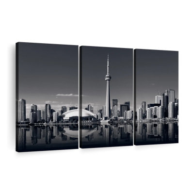 «Toronto Skyline monochrome», 3 pièces