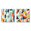 Dahlilah - Ensemble de 2 collages de formes carrées abstraites-101846903-101846902
