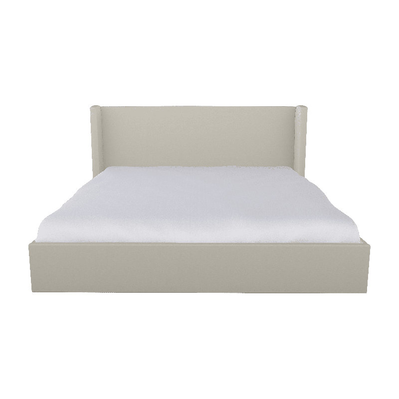 Chloe Upholstered Wingback Bed, Queen, Short Cut Cloud