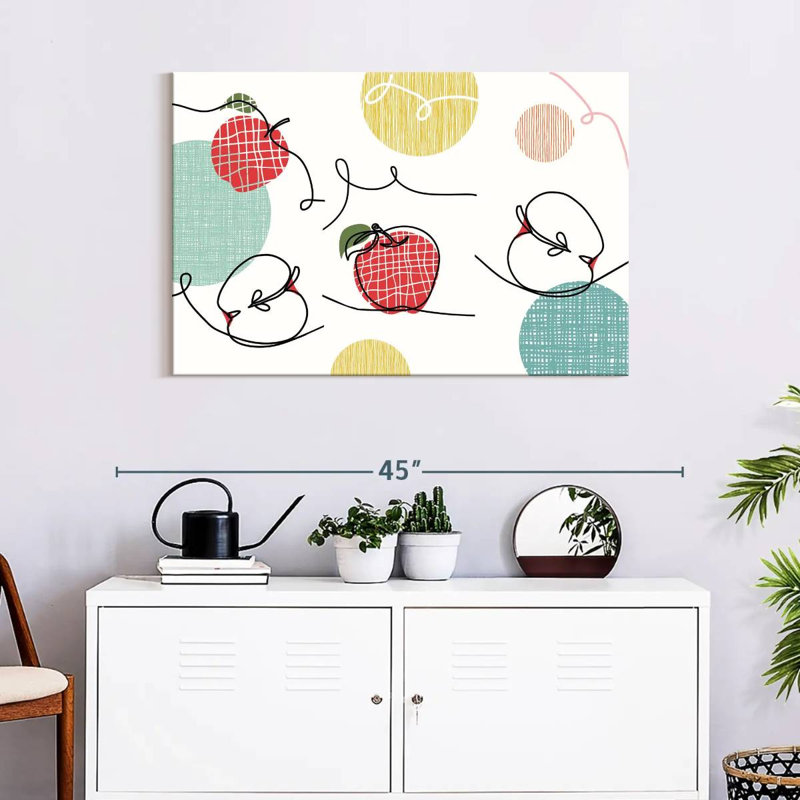 Yarlin One Line Apples, 24" H x 36" W